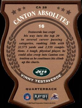 2000 Playoff Absolute - Canton Absolutes #CA 28 Vinny Testaverde Back
