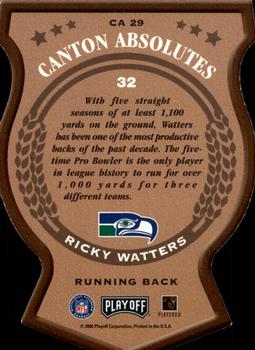 2000 Playoff Absolute - Canton Absolutes #CA 29 Ricky Watters Back