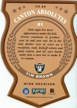 2000 Playoff Absolute - Canton Absolutes #CA 24 Tim Brown Back