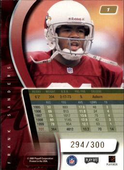 2000 Playoff Absolute - Coaches Honors #1 Frank Sanders Back