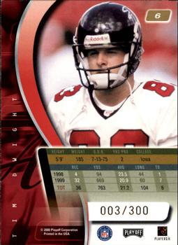 2000 Playoff Absolute - Coaches Honors #6 Tim Dwight Back