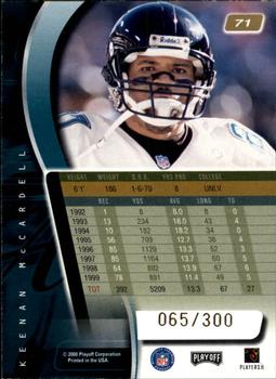 2000 Playoff Absolute - Coaches Honors #71 Keenan McCardell Back