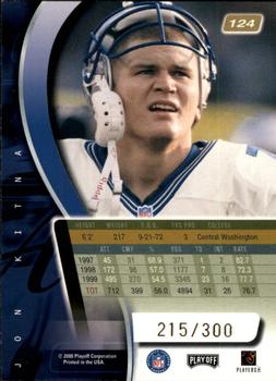 2000 Playoff Absolute - Coaches Honors #124 Jon Kitna Back
