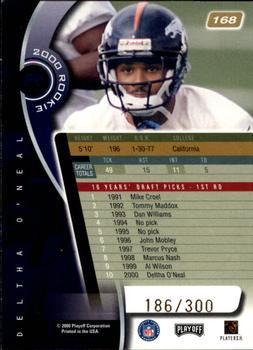 2000 Playoff Absolute - Coaches Honors #168 Deltha O'Neal Back