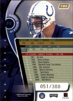 2000 Playoff Absolute - Coaches Honors #193 Rob Morris Back