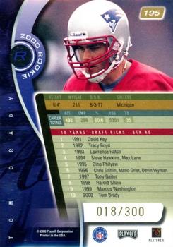 2000 Playoff Absolute - Coaches Honors #195 Tom Brady Back