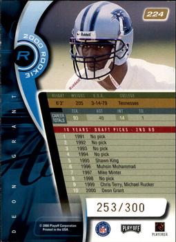 2000 Playoff Absolute - Coaches Honors #224 Deon Grant Back
