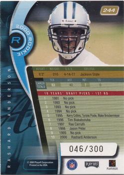 2000 Playoff Absolute - Coaches Honors #244 Rashard Anderson Back
