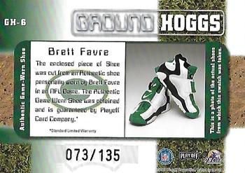 2000 Playoff Absolute - Ground Hoggs Shoe #GH-6 Brett Favre Back