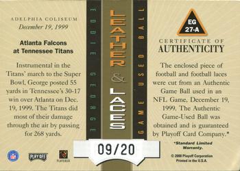 2000 Playoff Absolute - Leather and Laces Combos #EG27-A Eddie George Back