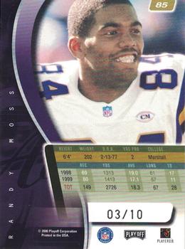 2000 Playoff Absolute - Players Honors #85 Randy Moss Back