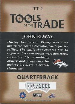2000 Playoff Absolute - Tools of the Trade #TT-4 John Elway Back