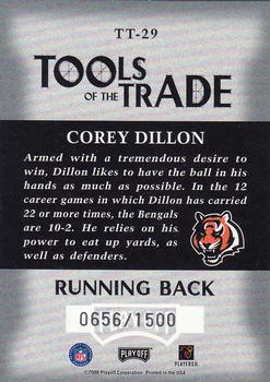 2000 Playoff Absolute - Tools of the Trade #TT-29 Corey Dillon Back