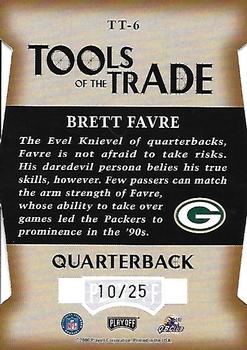 2000 Playoff Absolute - Tools of the Trade Die Cuts #TT-6 Brett Favre Back
