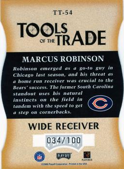 2000 Playoff Absolute - Tools of the Trade Die Cuts #TT-54 Marcus Robinson Back