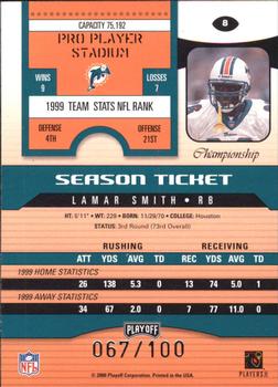 2000 Playoff Contenders - Championship Ticket #8 Lamar Smith Back