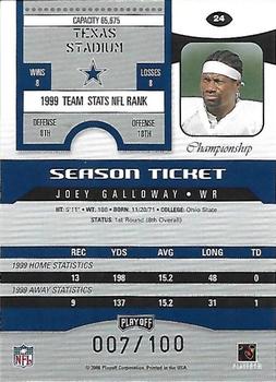 2000 Playoff Contenders - Championship Ticket #24 Joey Galloway Back