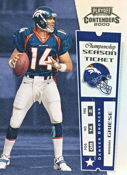 2000 Playoff Contenders - Championship Ticket #27 Brian Griese Front
