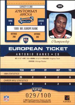 2000 Playoff Contenders - Championship Ticket #151 Antonio Banks Back