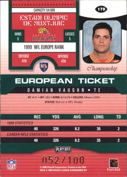 2000 Playoff Contenders - Championship Ticket #179 Damian Vaughn Back
