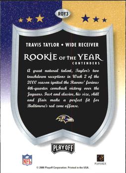 2000 Playoff Contenders - ROY Contenders #ROY3 Travis Taylor Back