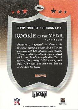 2000 Playoff Contenders - ROY Contenders #ROY6 Travis Prentice Back