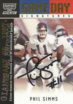 2000 Playoff Momentum - Game Day Signatures #GDS 9 Phil Simms Front