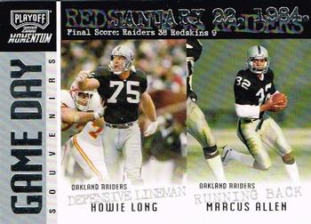2000 Playoff Momentum - Game Day Souvenirs #GDS 38 Howie Long / Marcus Allen Front