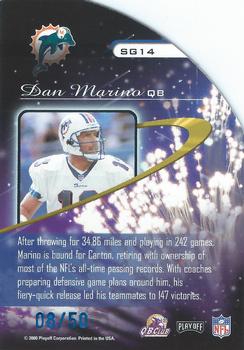 2000 Playoff Momentum - Star Gazing Blue Die Cut #SG14 Dan Marino Back