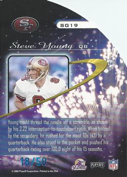 2000 Playoff Momentum - Star Gazing Blue Die Cut #SG19 Steve Young Back
