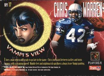 1995 Stadium Club - Nightmares #NM17 Chris Warren Back