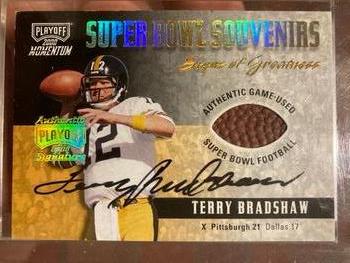 2000 Playoff Momentum - Super Bowl Souvenirs Signs of Greatness #SB-7 Terry Bradshaw Front
