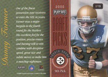 2000 Playoff Prestige - Draft Picks #DP19 Danny Farmer Back
