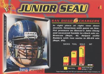 1995 Stadium Club - Power Surge #P4 Junior Seau Back