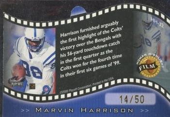 2000 Playoff Prestige - Human Highlight Film Gold #HH-32 Marvin Harrison Back