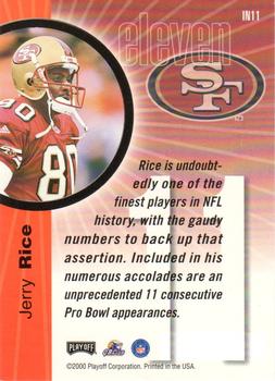 2000 Playoff Prestige - Inside the Numbers #IN11 Jerry Rice Back