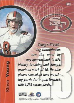 2000 Playoff Prestige - Inside the Numbers #IN43 Steve Young Back