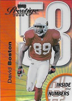 2000 Playoff Prestige - Inside the Numbers #IN58 David Boston Front