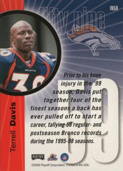 2000 Playoff Prestige - Inside the Numbers #IN59 Terrell Davis Back