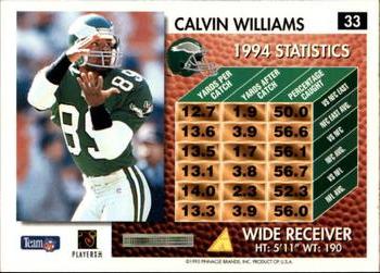 1995 Summit #33 Calvin Williams Back
