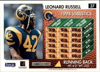 1995 Summit #37 Leonard Russell Back