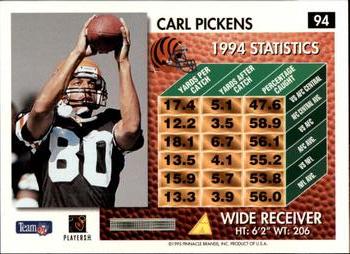 1995 Summit #94 Carl Pickens Back