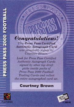 2000 Press Pass - Authentics #NNO Courtney Brown Back