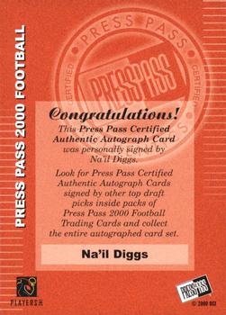 2000 Press Pass - Authentics #NNO Na'il Diggs Back
