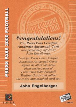 2000 Press Pass - Authentics #NNO John Engelberger Back