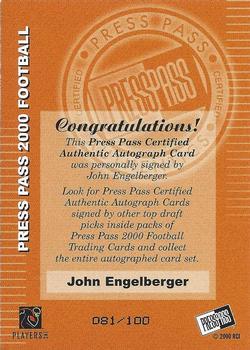 2000 Press Pass - Autographs Gold Standout Signatures #NNO John Engelberger Back