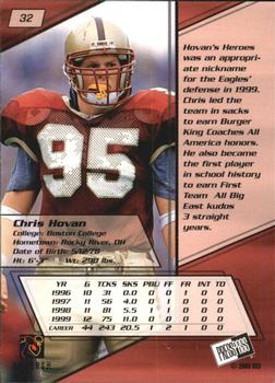 2000 Press Pass - Gold Zone #32 Chris Hovan Back