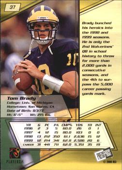 2000 Press Pass - Gold Zone #37 Tom Brady Back