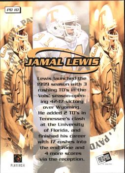 2000 Press Pass - Paydirt #PD10 Jamal Lewis Back