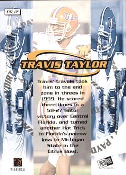 2000 Press Pass - Paydirt #PD12 Travis Taylor Back